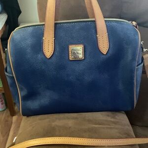Dooney & Bourke Navy and Tan Satchel